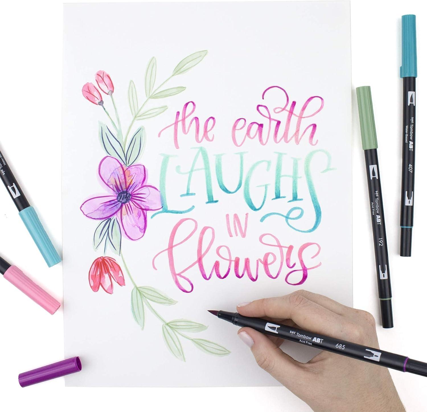 image:imageTombow 56170 Dual Brush Pen Art Markers Portrait 10Pack Blendable Brush and Fine Tip MarkersFloral