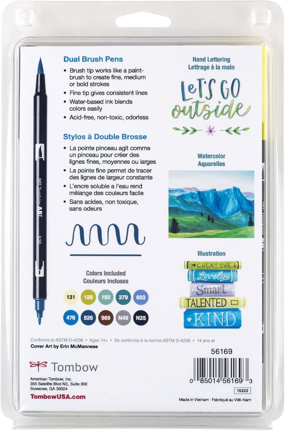 image:imageTombow 56170 Dual Brush Pen Art Markers Portrait 10Pack Blendable Brush and Fine Tip MarkersLandscape