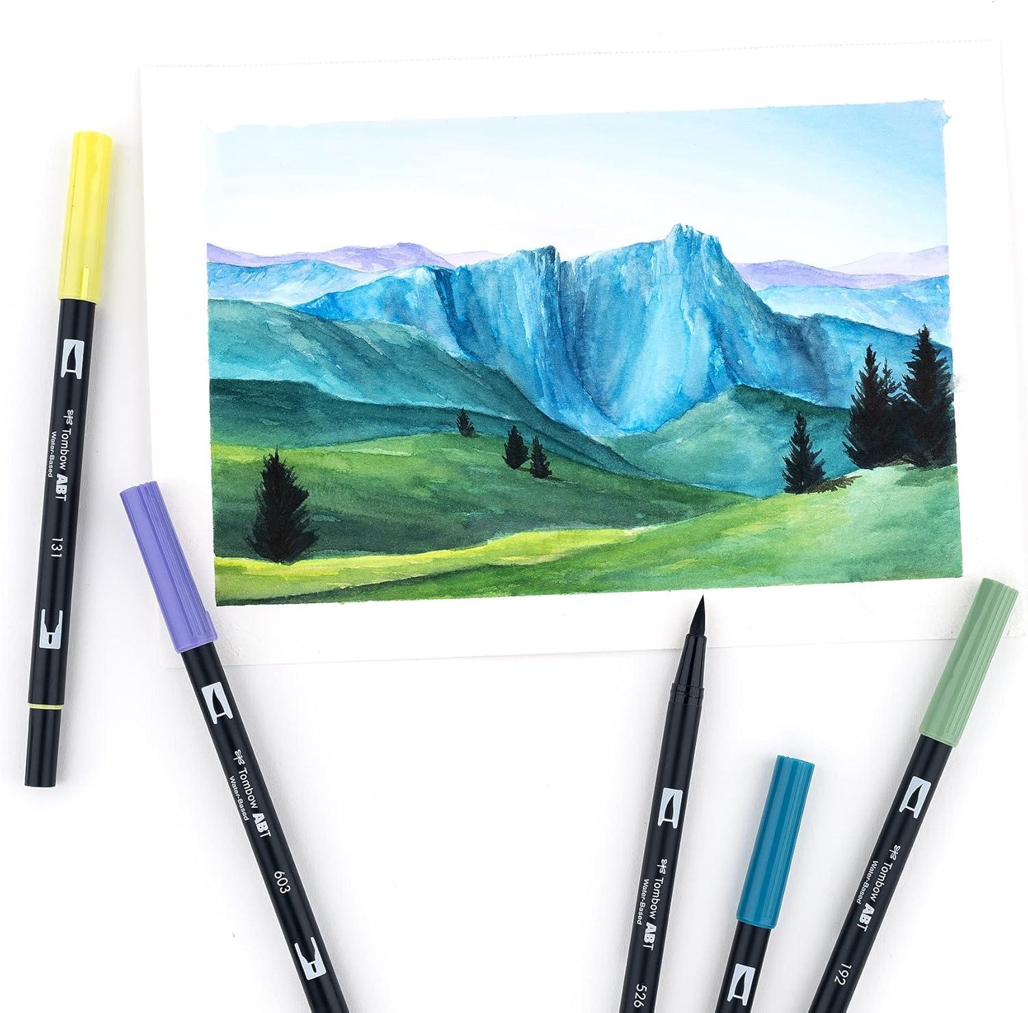 image:imageTombow 56170 Dual Brush Pen Art Markers Portrait 10Pack Blendable Brush and Fine Tip MarkersLandscape