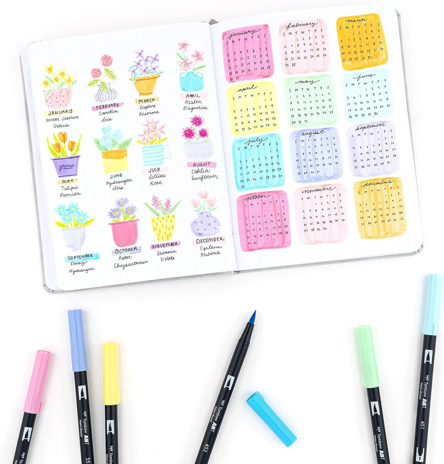 image:imageTombow 56170 Dual Brush Pen Art Markers Portrait 10Pack Blendable Brush and Fine Tip MarkersPastel