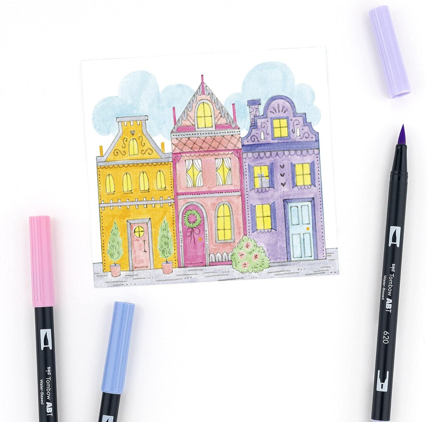 image:imageTombow 56170 Dual Brush Pen Art Markers Portrait 10Pack Blendable Brush and Fine Tip MarkersPastel