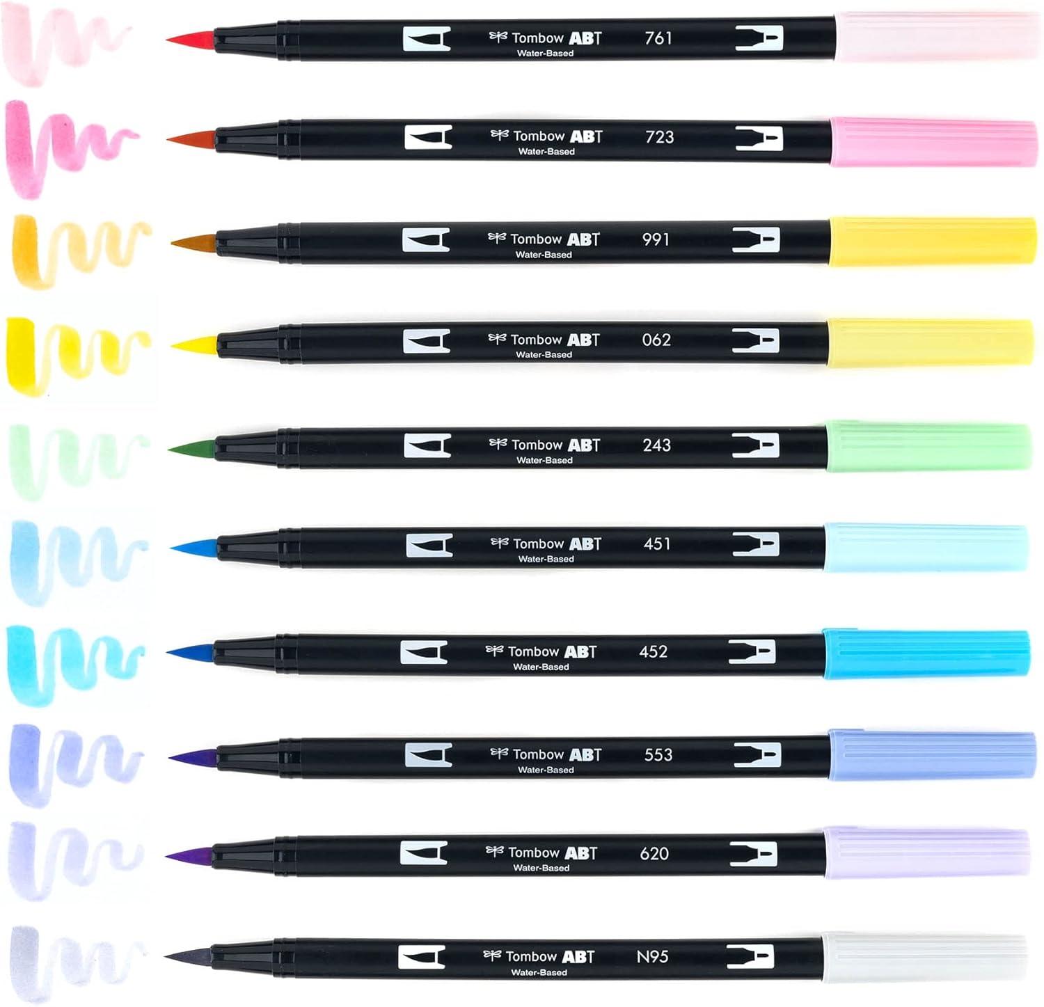 image:imageTombow 56170 Dual Brush Pen Art Markers Portrait 10Pack Blendable Brush and Fine Tip MarkersPastel
