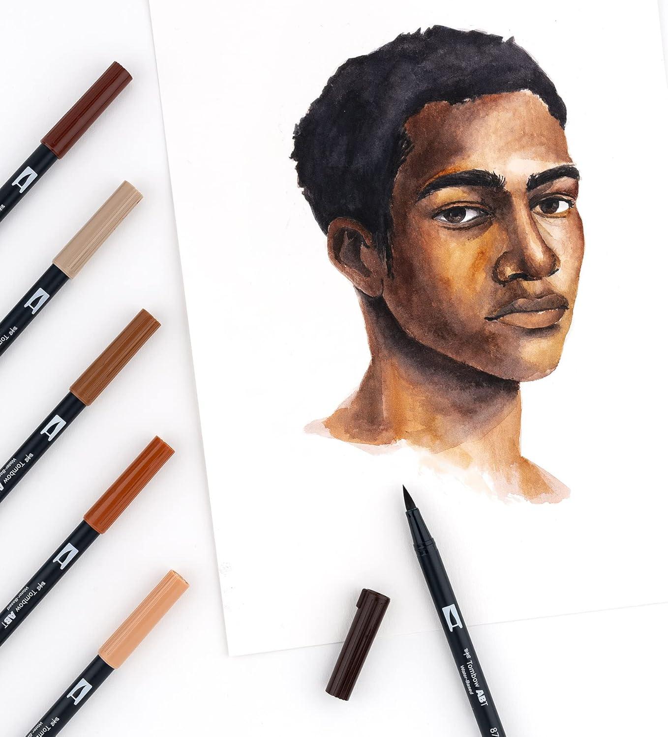 image:imageTombow 56170 Dual Brush Pen Art Markers Portrait 10Pack Blendable Brush and Fine Tip MarkersPortrait