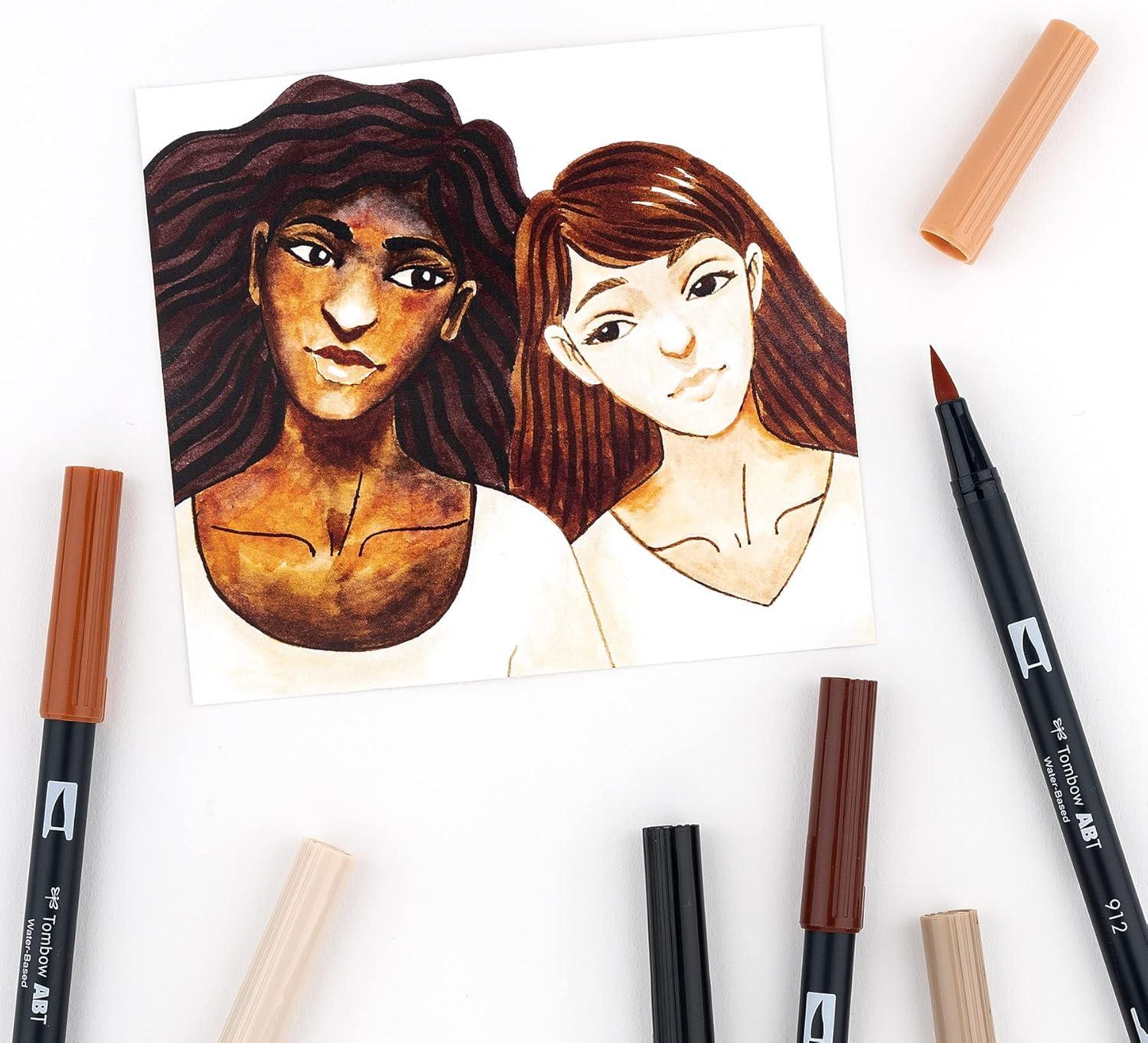 image:imageTombow 56170 Dual Brush Pen Art Markers Portrait 10Pack Blendable Brush and Fine Tip MarkersPortrait