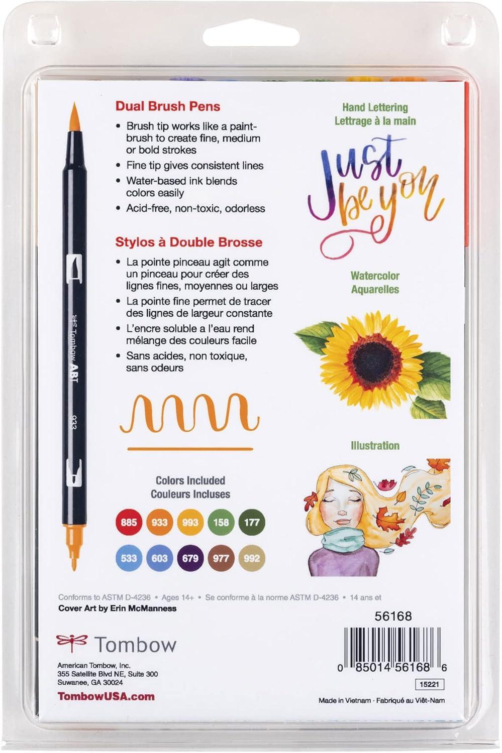 image:imageTombow 56170 Dual Brush Pen Art Markers Portrait 10Pack Blendable Brush and Fine Tip MarkersSecondary