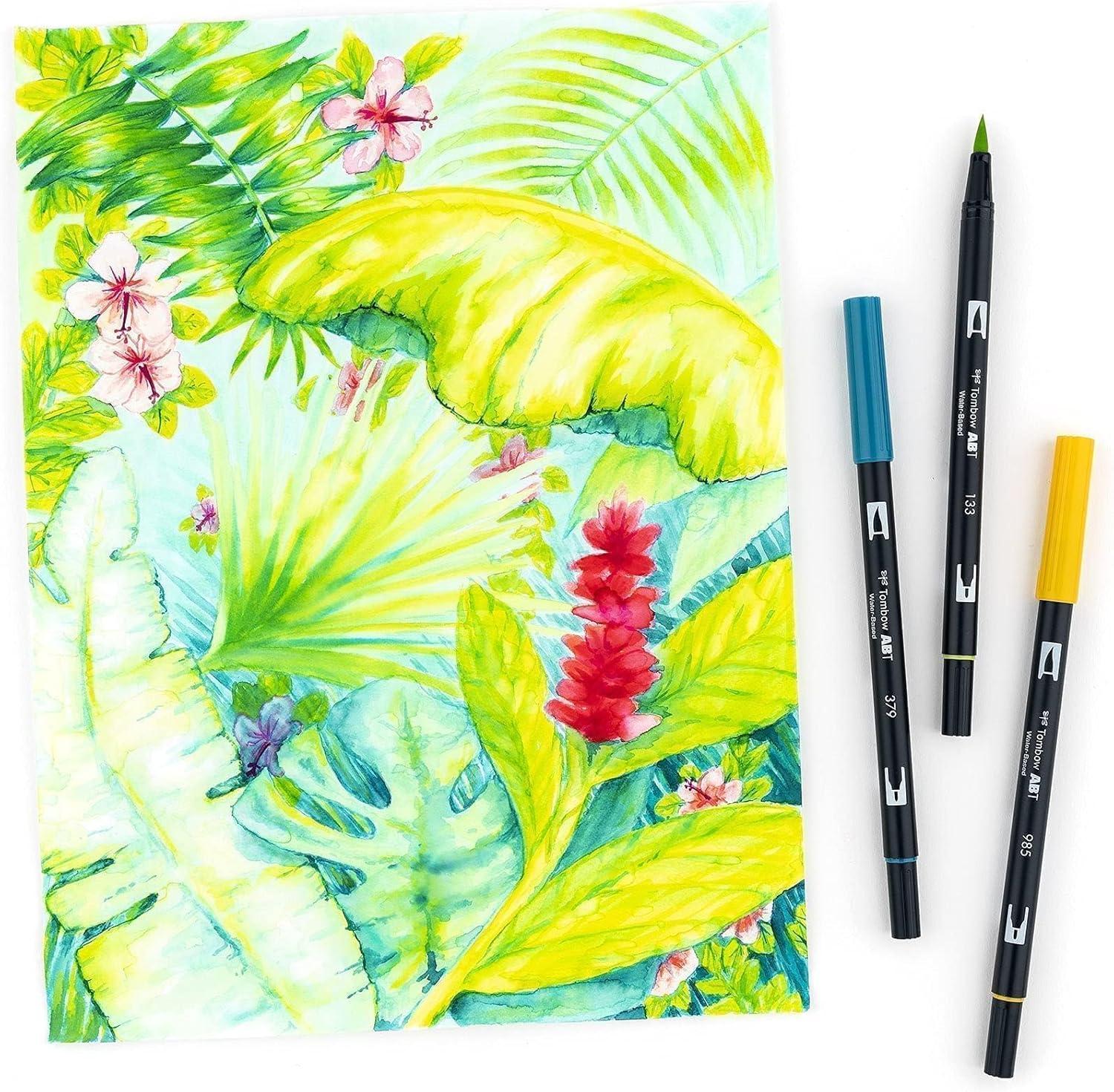 image:imageTombow 56170 Dual Brush Pen Art Markers Portrait 10Pack Blendable Brush and Fine Tip MarkersTropical