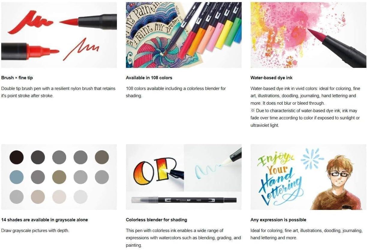 image:imageTombow 56170 Dual Brush Pen Art Markers Portrait 10Pack Blendable Brush and Fine Tip MarkersTropical