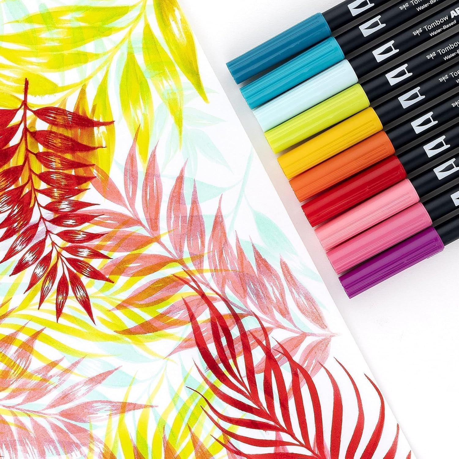 image:imageTombow 56170 Dual Brush Pen Art Markers Portrait 10Pack Blendable Brush and Fine Tip MarkersTropical