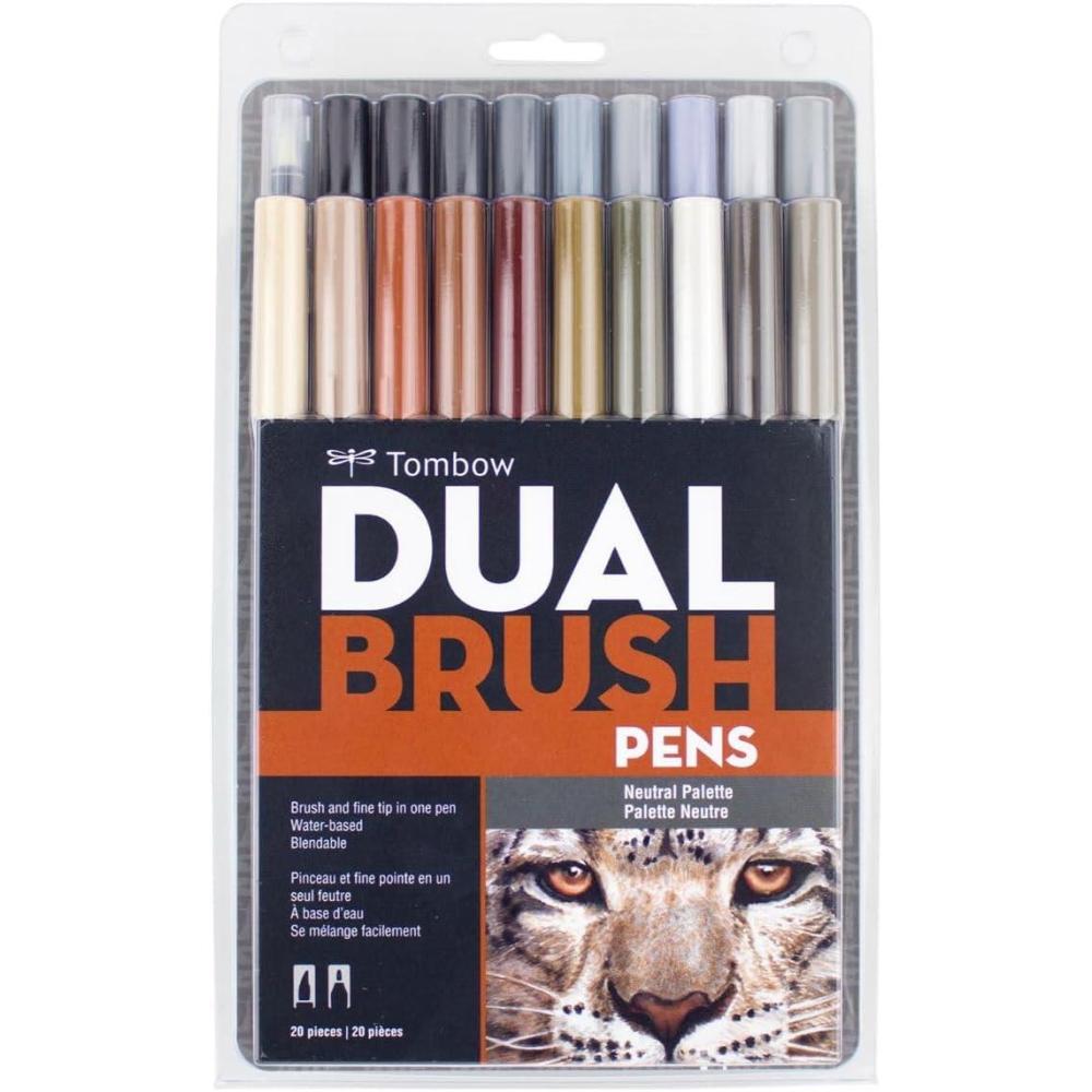 image:imageTombow 56170 Dual Brush Pen Art Markers Portrait 10Pack Blendable Brush and Fine Tip MarkersNeutral