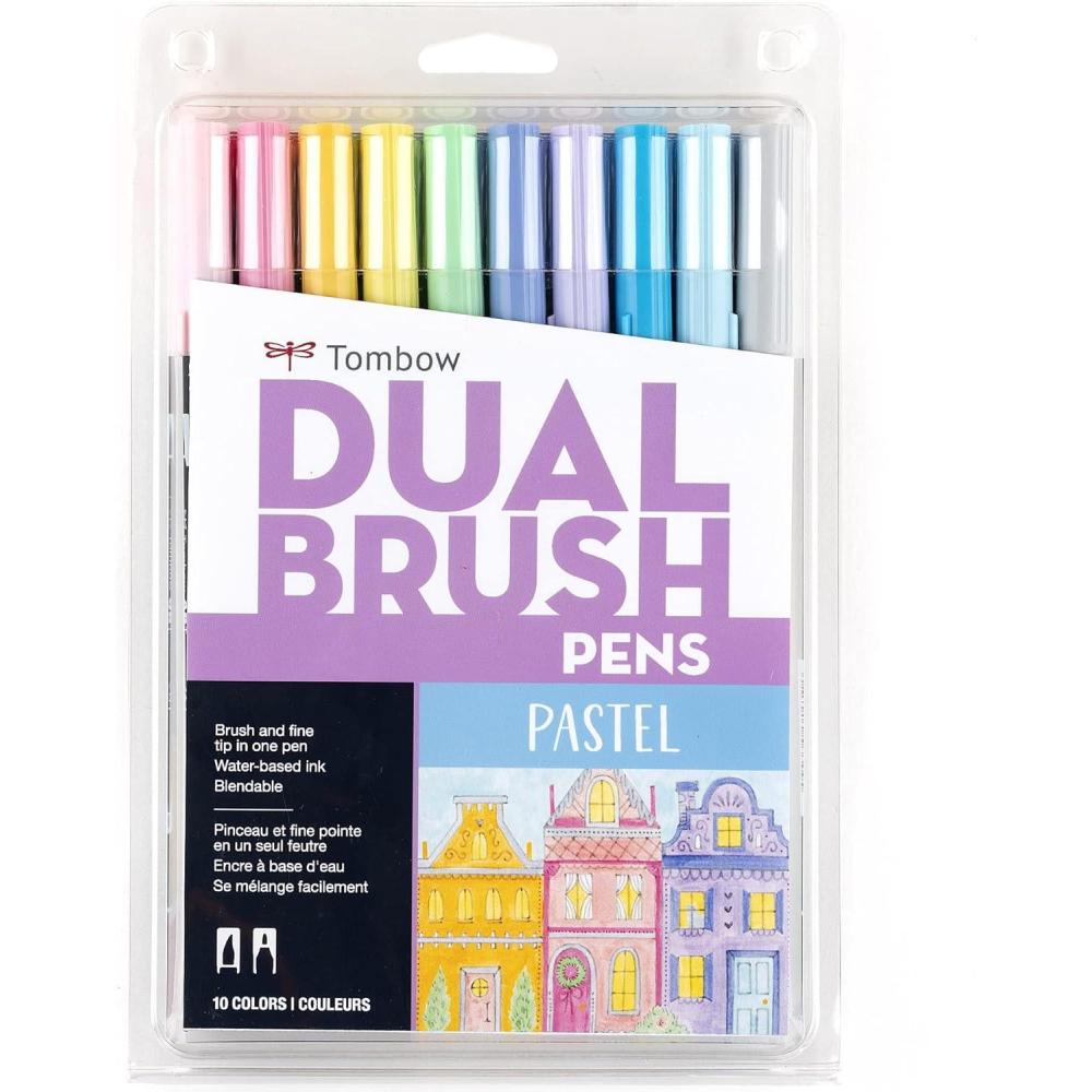 image:imageTombow 56170 Dual Brush Pen Art Markers Portrait 10Pack Blendable Brush and Fine Tip MarkersPastel