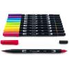 Tombow 56170 Dual Brush Pen Art Markers, Portrait, 10-Pack. Blendable, Brush and Fine Tip Markers(Bright)