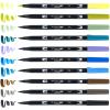 Tombow 56170 Dual Brush Pen Art Markers, Portrait, 10-Pack. Blendable, Brush and Fine Tip Markers(Landscape)
