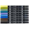 Tombow 56170 Dual Brush Pen Art Markers, Portrait, 10-Pack. Blendable, Brush and Fine Tip Markers(Landscape)