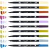 Tombow 56170 Dual Brush Pen Art Markers, Portrait, 10-Pack. Blendable, Brush and Fine Tip Markers(Muted)