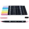 Tombow 56170 Dual Brush Pen Art Markers, Portrait, 10-Pack. Blendable, Brush and Fine Tip Markers(Pastel)