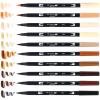 Tombow 56170 Dual Brush Pen Art Markers, Portrait, 10-Pack. Blendable, Brush and Fine Tip Markers(Portrait)