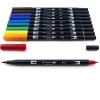 Tombow 56170 Dual Brush Pen Art Markers, Portrait, 10-Pack. Blendable, Brush and Fine Tip Markers(Primary)