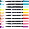 Tombow 56170 Dual Brush Pen Art Markers, Portrait, 10-Pack. Blendable, Brush and Fine Tip Markers(Tropical)