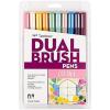 Tombow 56170 Dual Brush Pen Art Markers, Portrait, 10-Pack. Blendable, Brush and Fine Tip Markers(Cottage)