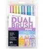 Tombow 56170 Dual Brush Pen Art Markers, Portrait, 10-Pack. Blendable, Brush and Fine Tip Markers(Pastel)