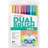 Tombow 56170 Dual Brush Pen Art Markers, Portrait, 10-Pack. Blendable, Brush and Fine Tip Markers(Retro)