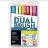 Tombow 56170 Dual Brush Pen Art Markers, Portrait, 10-Pack. Blendable, Brush and Fine Tip Markers(Tropical)