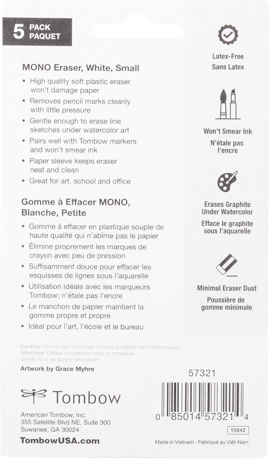 image:imageAmerican Tombow TOMBOW 57320 40 Piece Display Box Small TOMBOW 57320 Mono Eraser WhiteWhite
