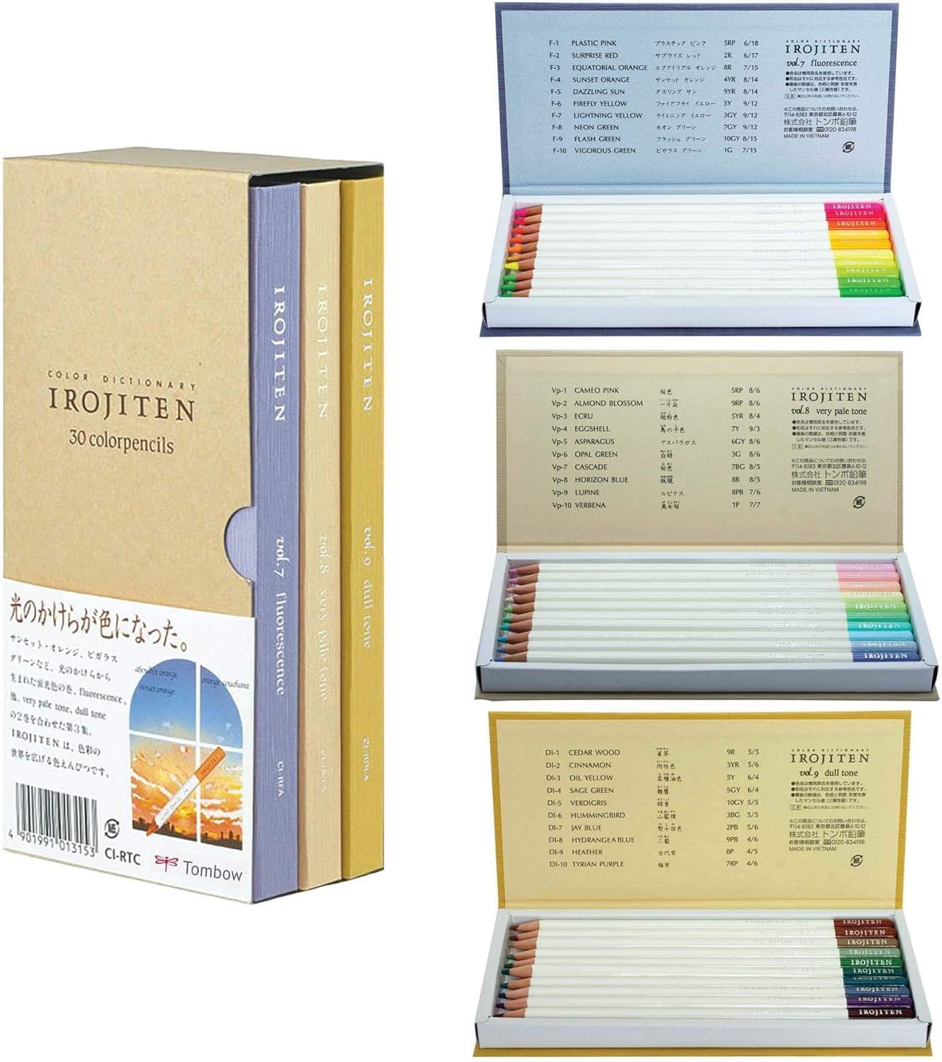 image:imageTombow 51525 Irojiten Colored Pencil Dictionary Set Rainforest Set of 30 Beautifully Crafted WaxBased Colored Pencils with Enamel FinishSeascape