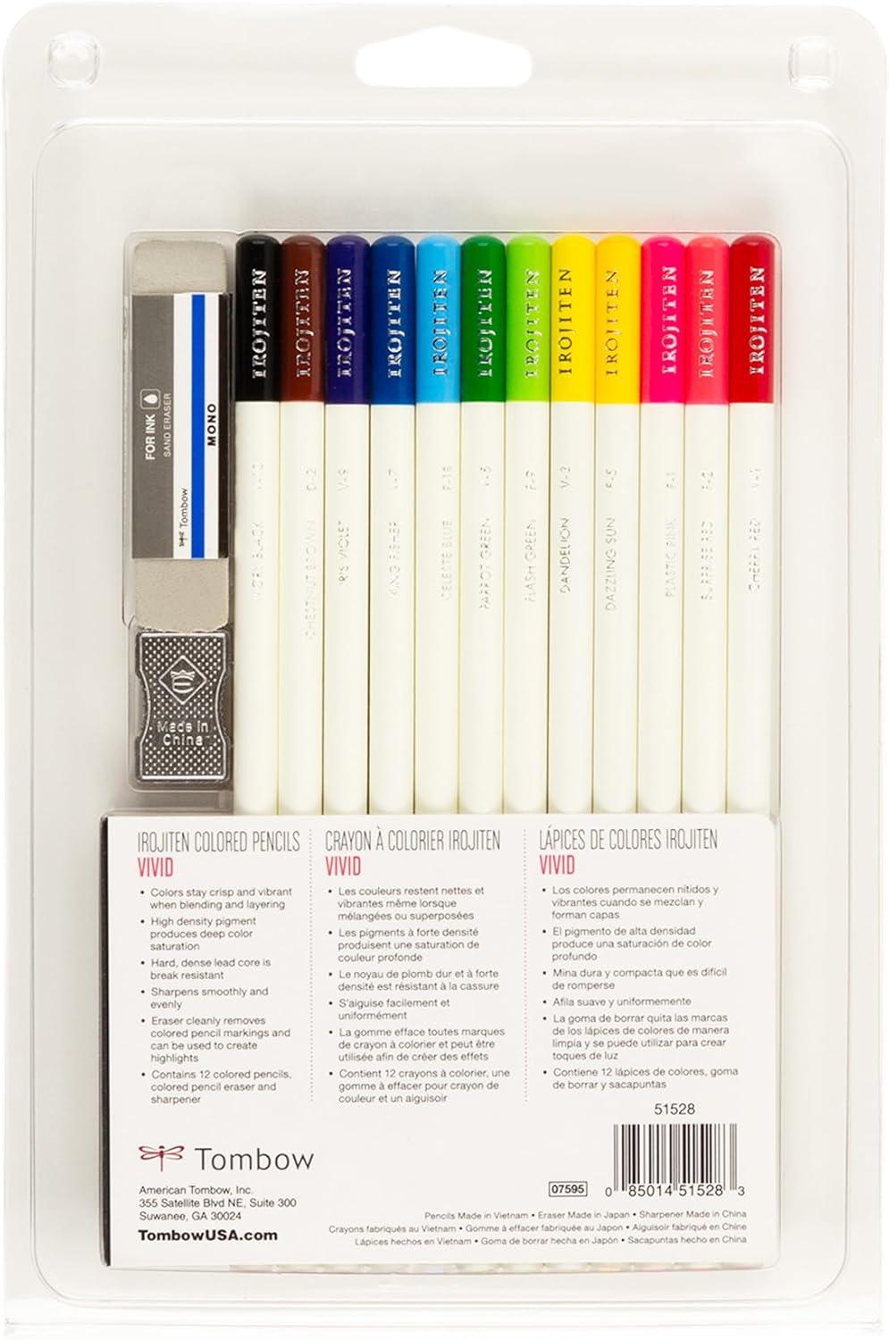 image:imageTombow 51529 Irojiten Colored Pencil Set Tranquil Includes 12 Premium Colored Pencils Sharpener and Colored Pencil EraserVivid