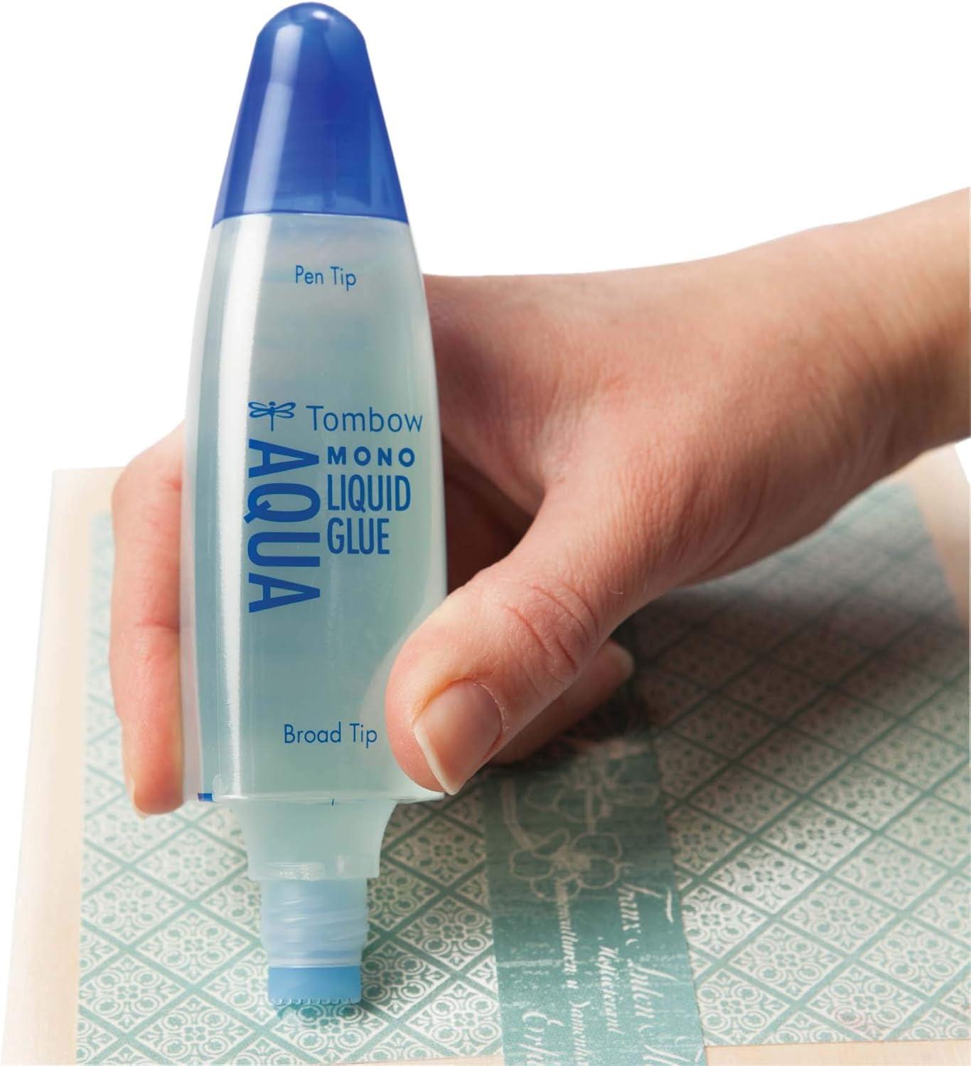 image:imageTombow 52180 MONO Aqua Liquid Glue 169 Ounce 1Pack Dual Tip Dispenser for Precise to Full Coverage Application that Dries Clear