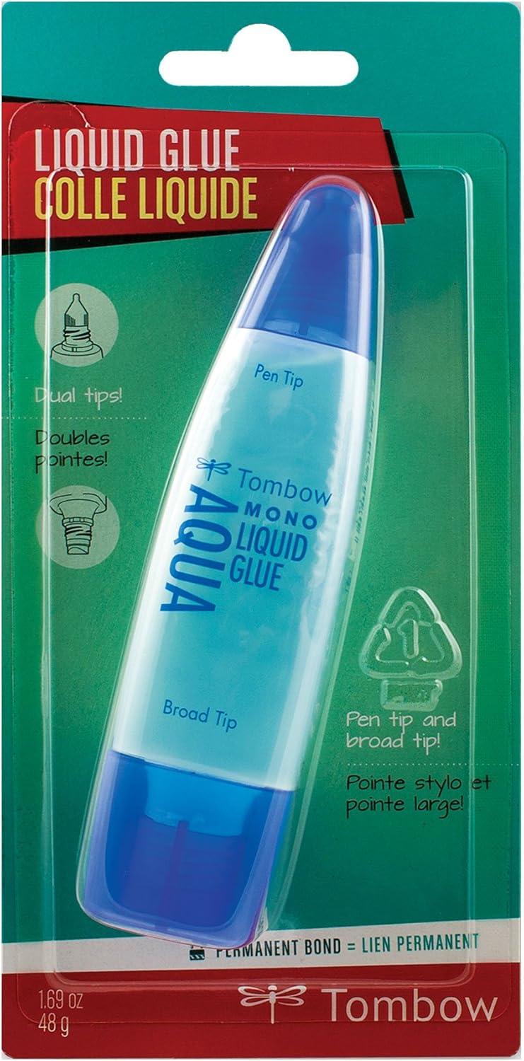 image:imageTombow 52180 MONO Aqua Liquid Glue 169 Ounce 1Pack Dual Tip Dispenser for Precise to Full Coverage Application that Dries Clear