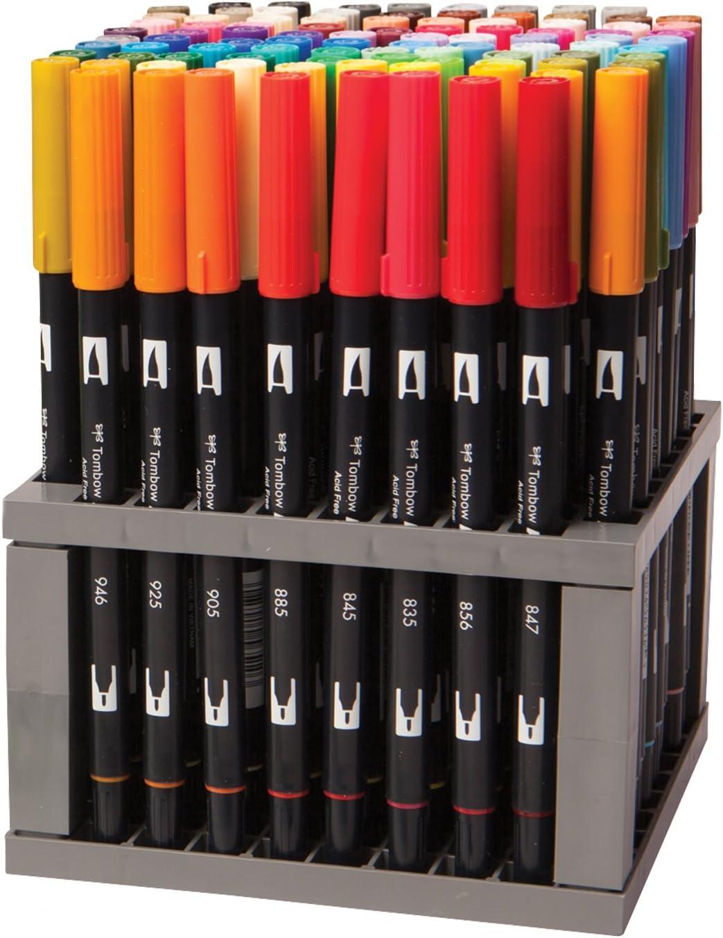 image:imageTombow 56179 Dual Brush Pen Art Markers 108 Color Set with Marker Case Blendable Brush and Fine Tip Markers with Marker Case96Color Set