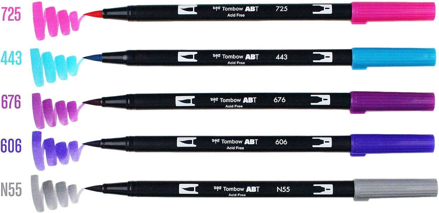 image:imageTombow 56211 Dual Brush Pen Art Markers Tropical 6Pack Blendable Brush and Fine Tip MarkersGalaxy