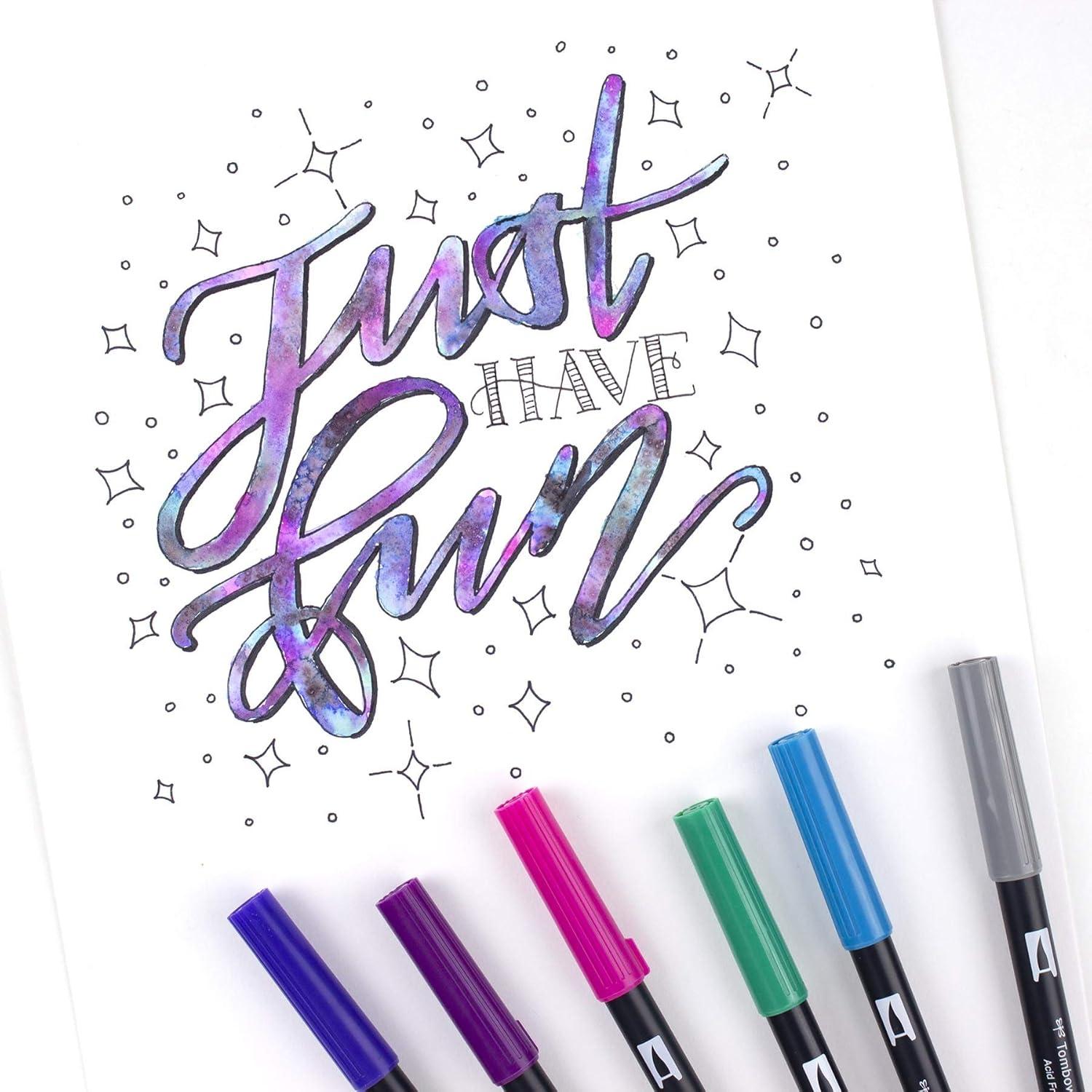 image:imageTombow 56211 Dual Brush Pen Art Markers Tropical 6Pack Blendable Brush and Fine Tip MarkersGalaxy