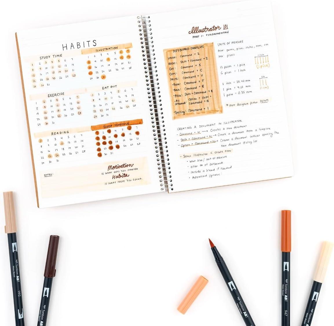 image:imageTombow 56236 Dual Brush Pen Art Markers Portrait 6Pack Blendable Brush and Fine Tip Markers