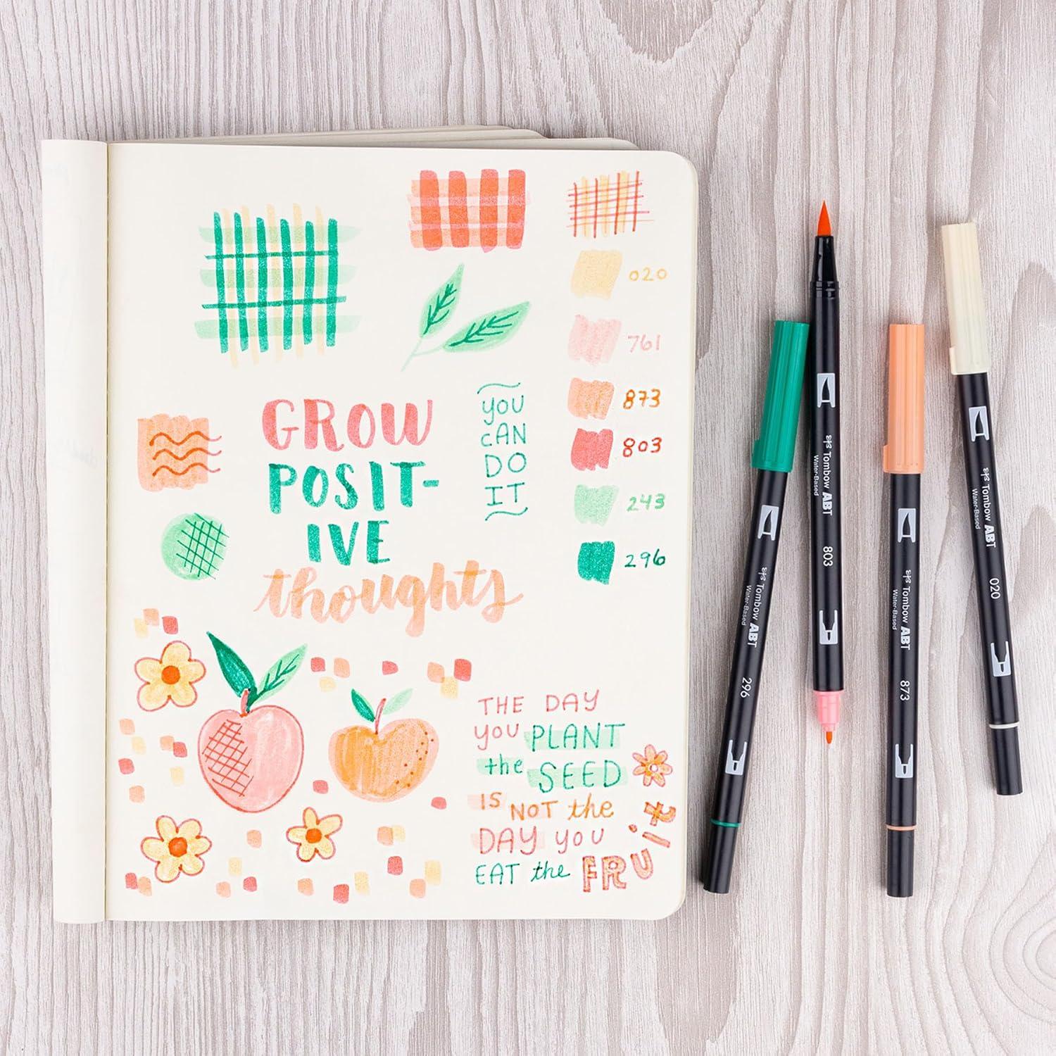 image:imageTombow 56239 Dual Brush Pen Art Markers Just Peachy 6Pack Blendable Brush and Fine Tip Markers