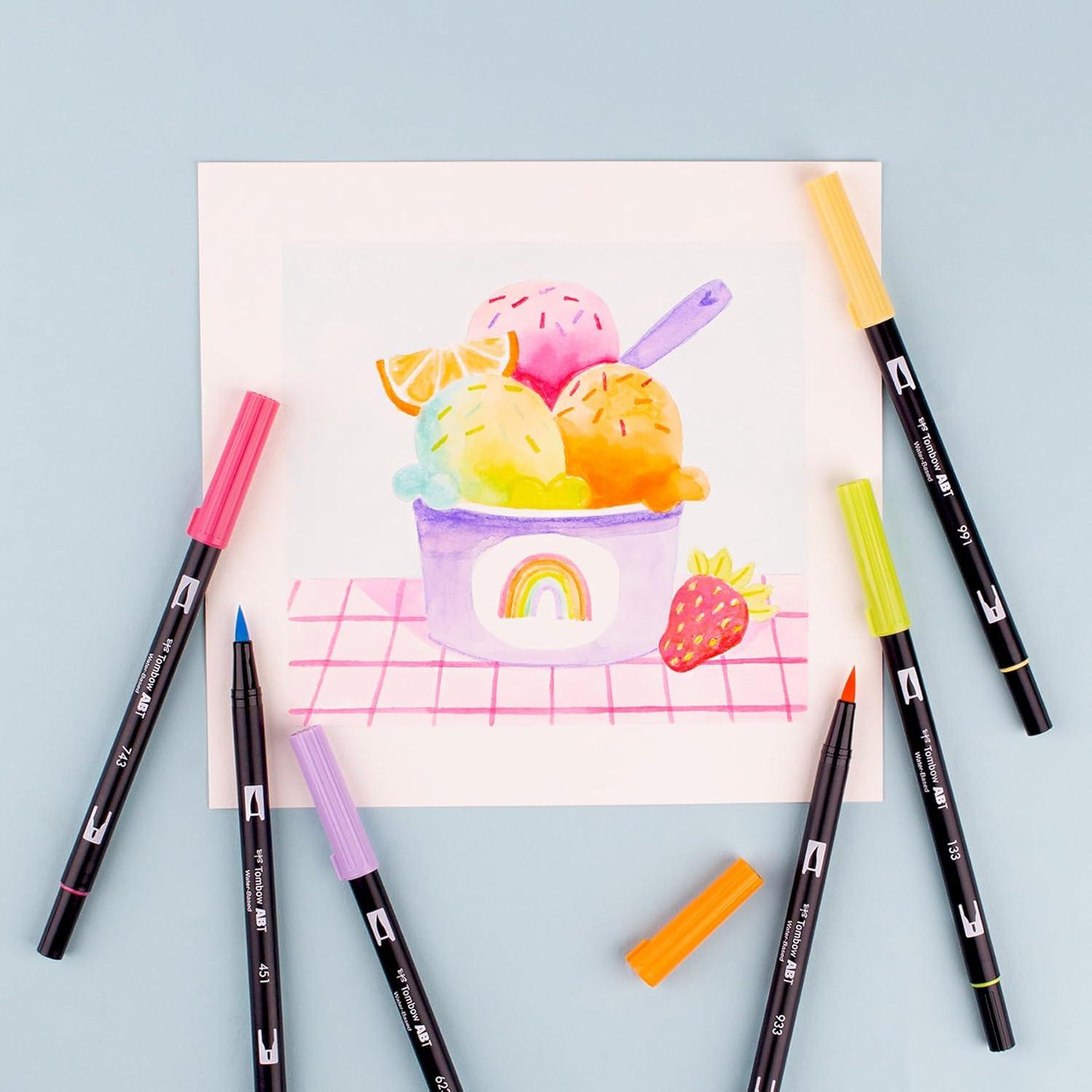 image:imageTombow 56240 Dual Brush Pen Art Markers Yay Sorbet 6Pack Blendable Brush and Fine Tip Markers