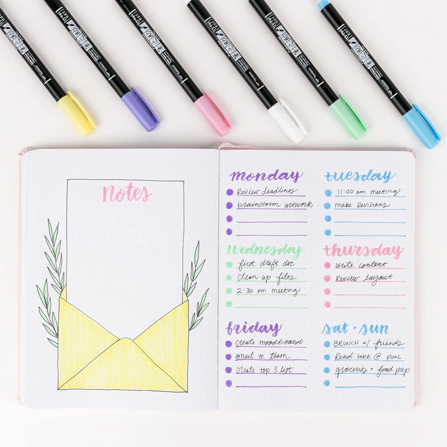 image:imageTombow 56448 Fudenosuke Brush Pens Pastel 6Pack