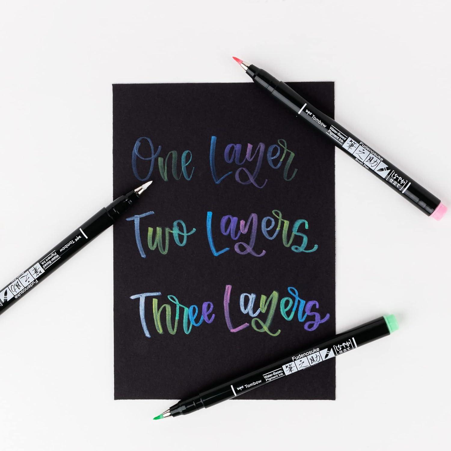 image:imageTombow 56448 Fudenosuke Brush Pens Pastel 6Pack