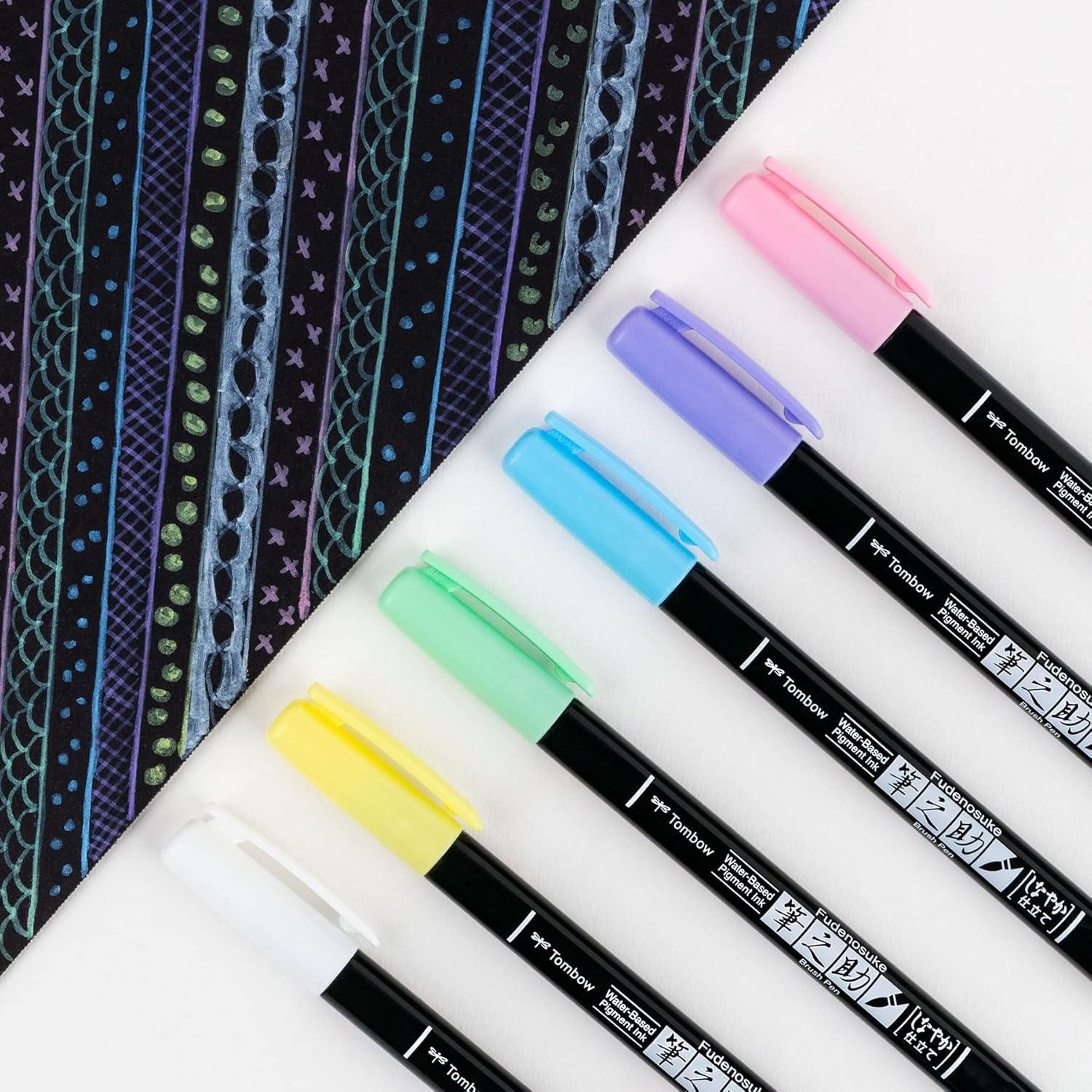image:imageTombow 56448 Fudenosuke Brush Pens Pastel 6Pack