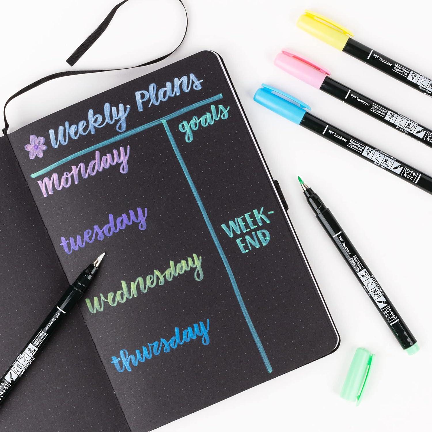image:imageTombow 56448 Fudenosuke Brush Pens Pastel 6Pack