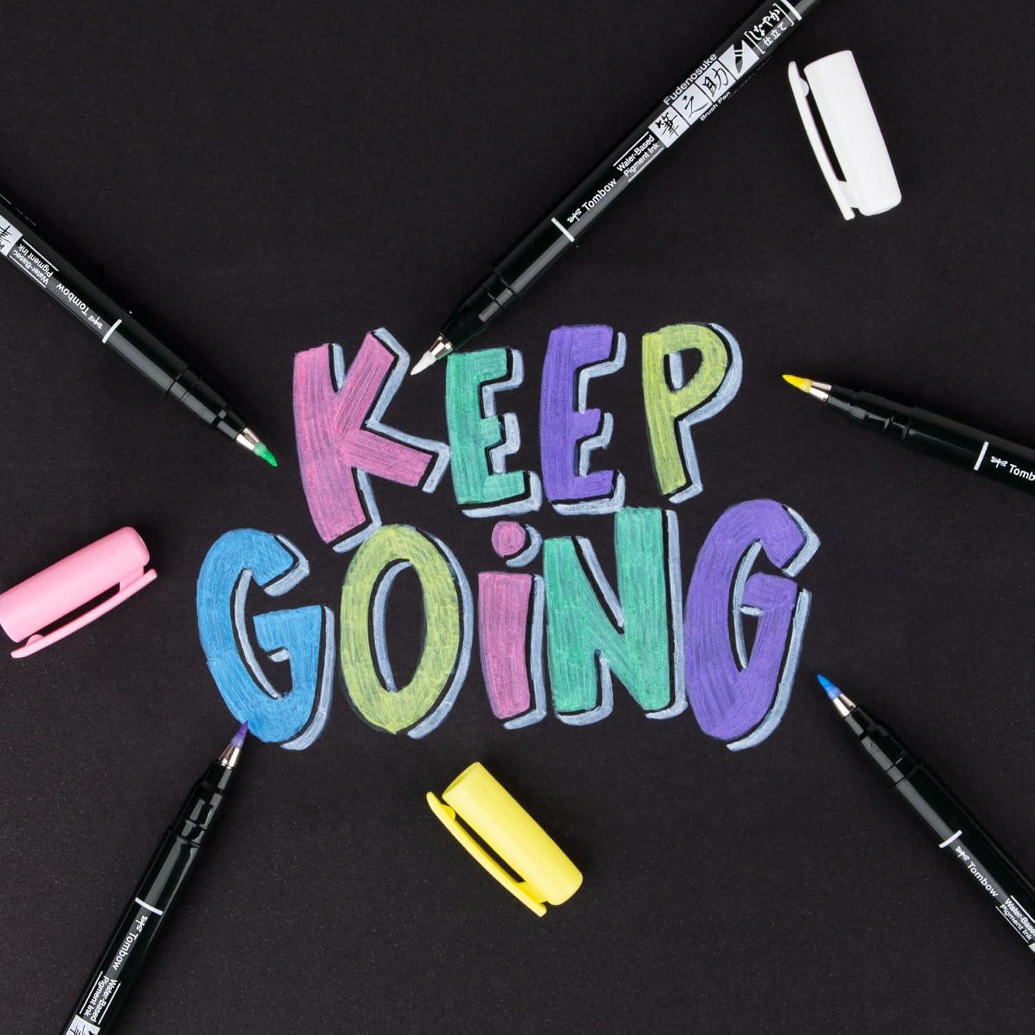 image:imageTombow 56448 Fudenosuke Brush Pens Pastel 6Pack