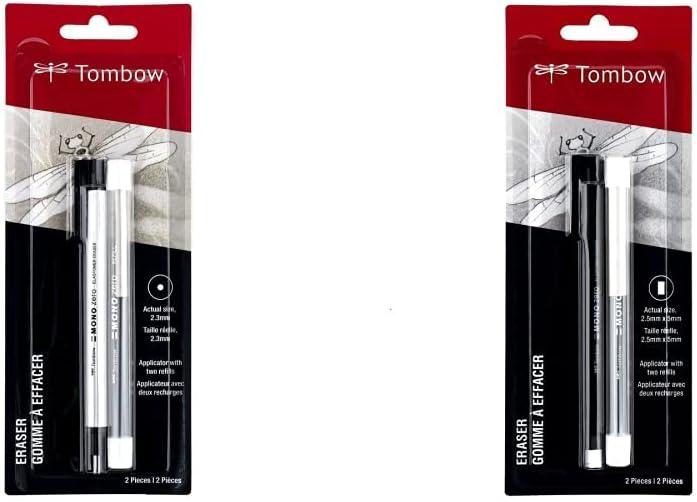 image:imageTombow 57317 Mono Zero Eraser Value Pack Rectangle 25mm Precision Tip PenStyle Eraser with RefillRound