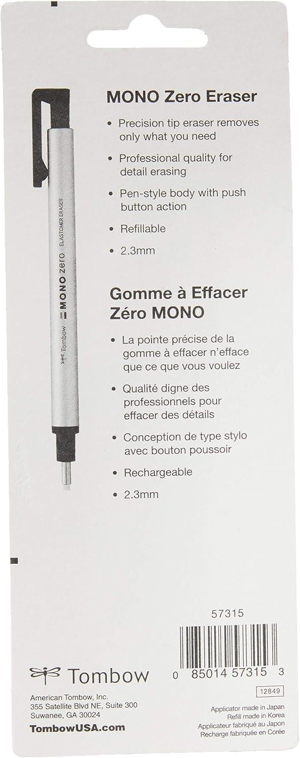 image:imageTombow 57317 Mono Zero Eraser Value Pack Rectangle 25mm Precision Tip PenStyle Eraser with RefillRound