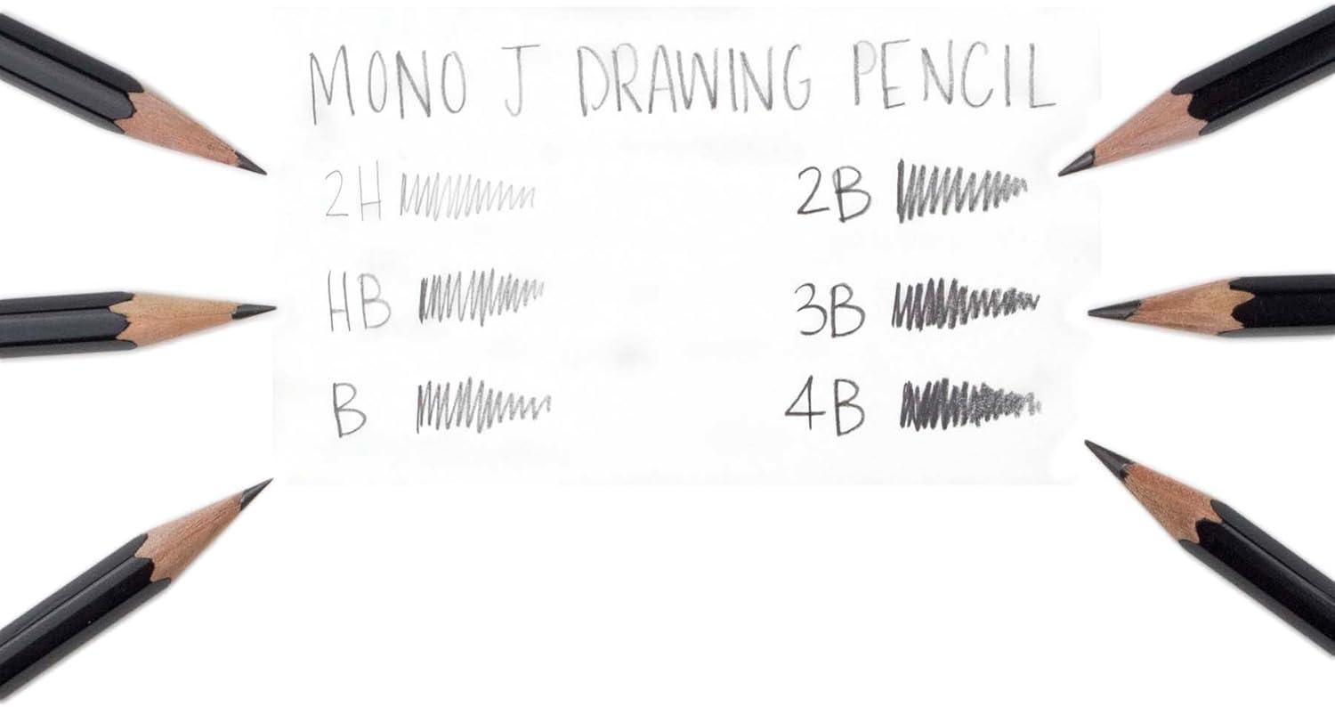 image:imageTombow 61107 MONO J Drawing Pencil Set with Eraser 6Pack ExtraRefined Graphite Pencil Set With Tombow MONO Eraser