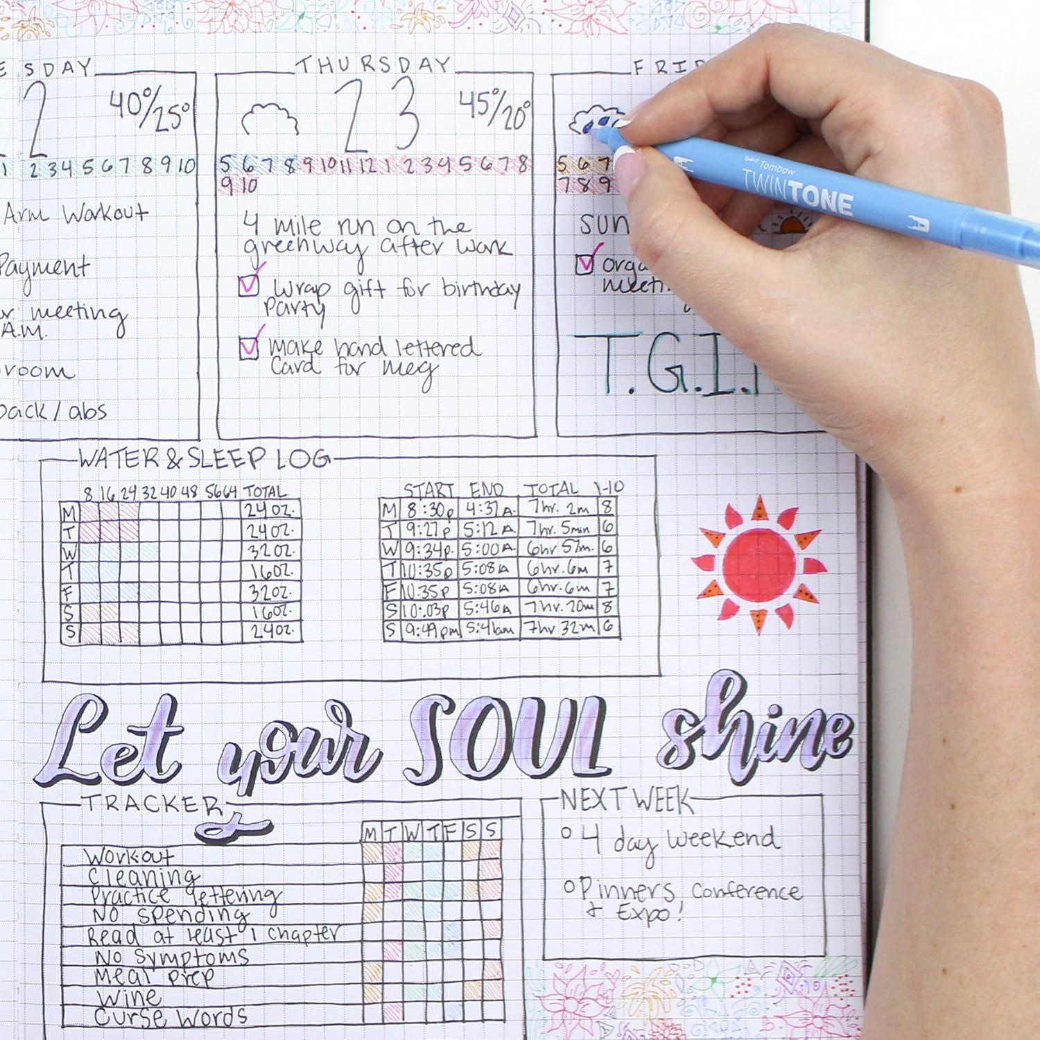 image:imageTombow 61501 TwinTone Marker Set Pastel 12Pack DoubleSided Markers Perfect for Planners Journals Doodling and More