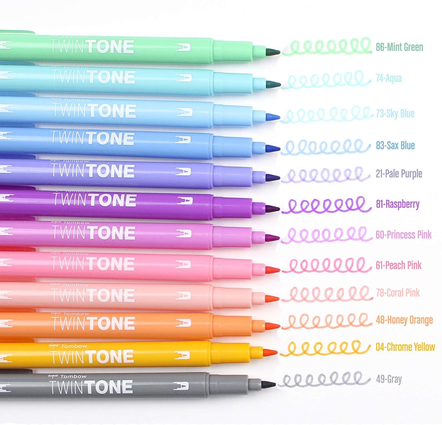 image:imageTombow 61501 TwinTone Marker Set Pastel 12Pack DoubleSided Markers Perfect for Planners Journals Doodling and More