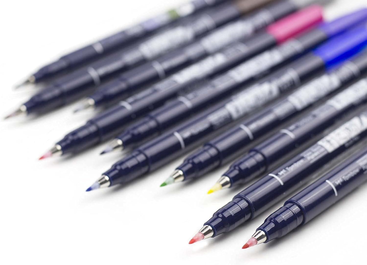 image:imageTombow 62039 Fudenosuke Brush Pens 3Pack Soft Hard and Twin Tip Markers for Calligraphy and Art DrawingsColors
