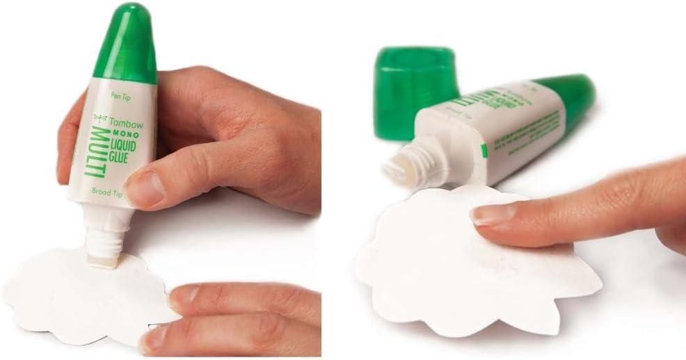 image:imageTombow 62191 MONO Multi Liquid Glue 088 Ounce 1Pack MultiPurpose Glue with Dual Tip Dispenser for Precise to Full Coverage Application