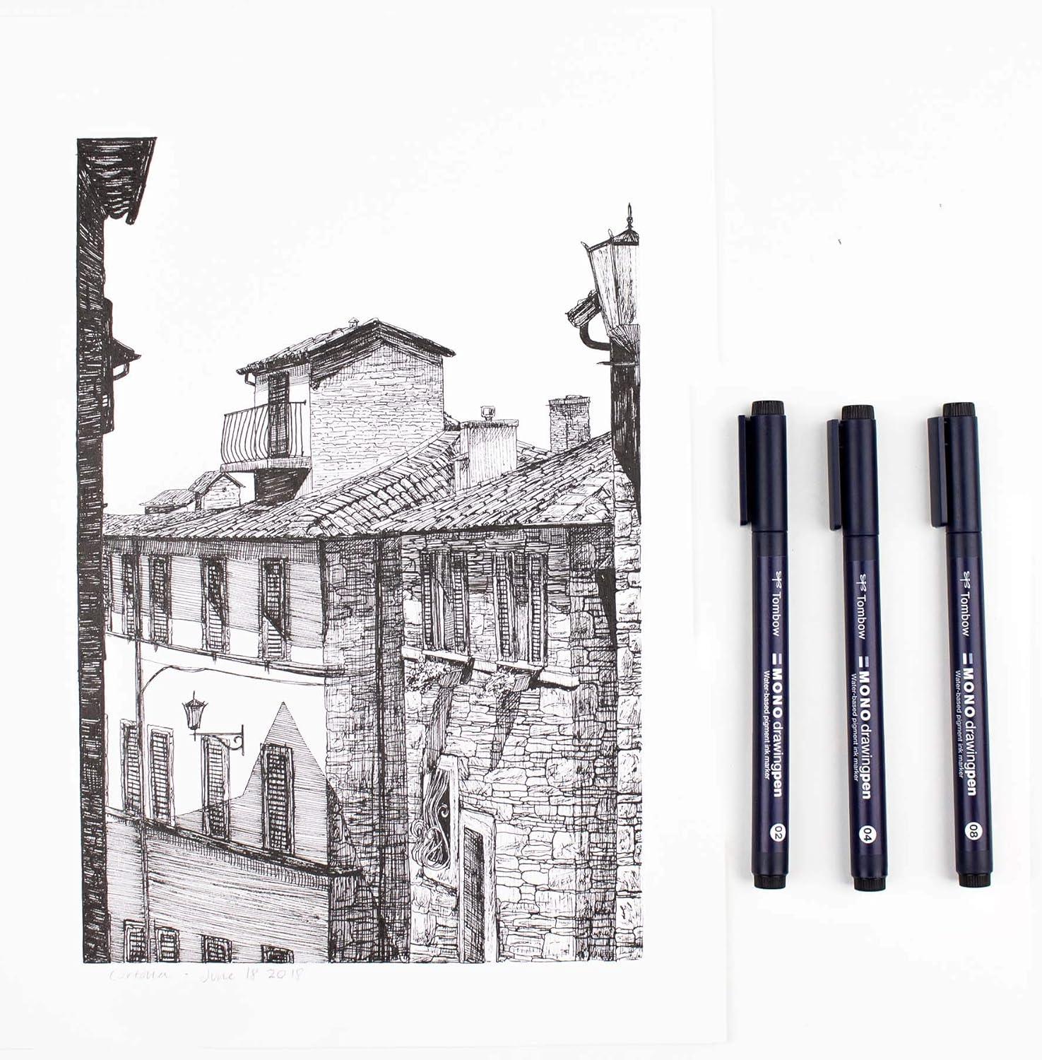 image:imageTombow 66405 Mono Drawing Pen 6Pack Create Precise Detailed Drawings with Six Tip Sizes 01 02 03 04 05 and 08